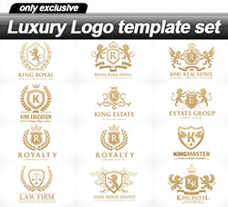 36个豪华的矢量标志：Luxury Logo template set - 36 EPS